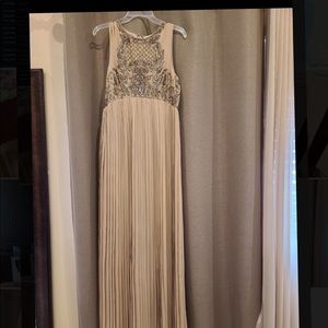 Maya Beige Beaded Tank Top Maternity Maxi Dress